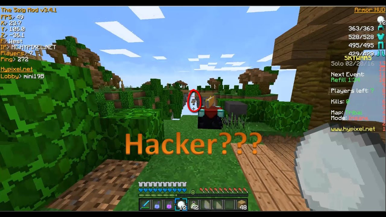 Hacker In Hypixel Sky Wars /w banter_boyOP - YouTube