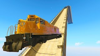 MEGA RAMPA CON EL TREN!!  CARRERA GTA V ONLINE  GTA 5 ONLINE