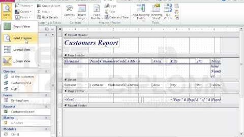 A report is already open. Change the view to print preview.