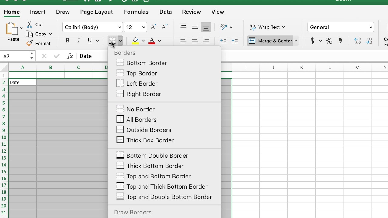 Creating a journal excel