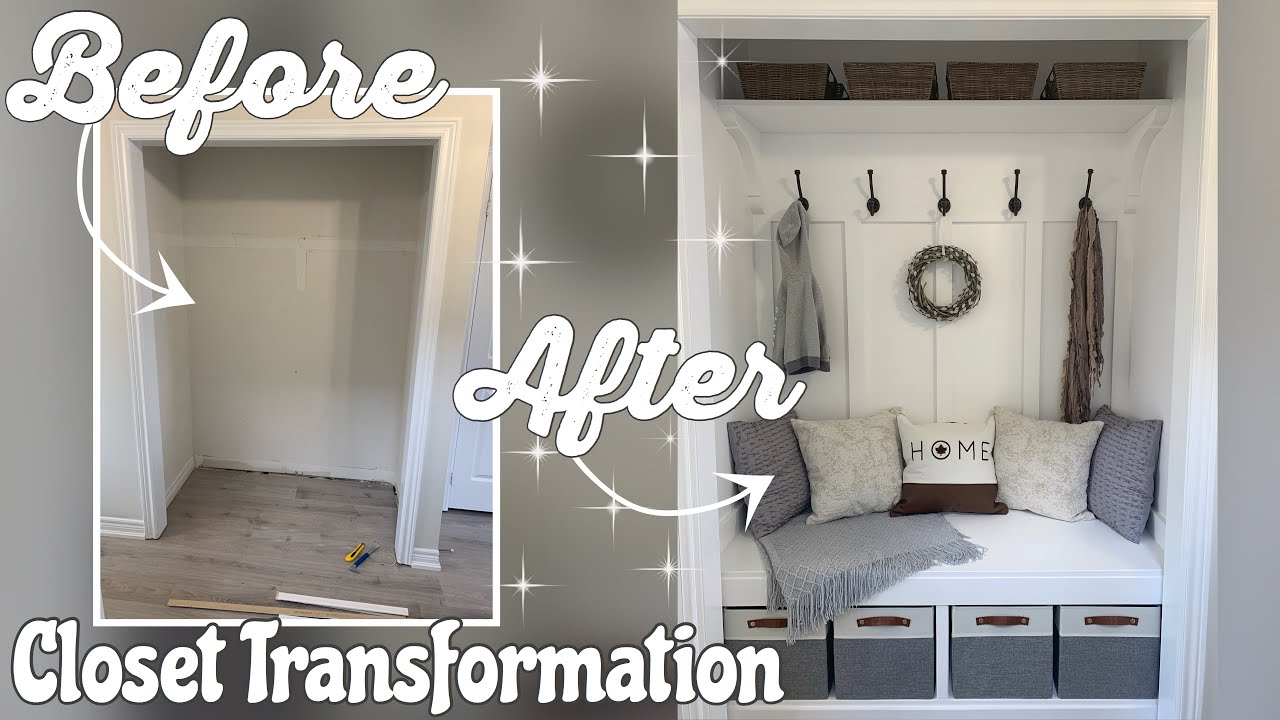 DIY Entryway Closet Makeover - DIY Huntress