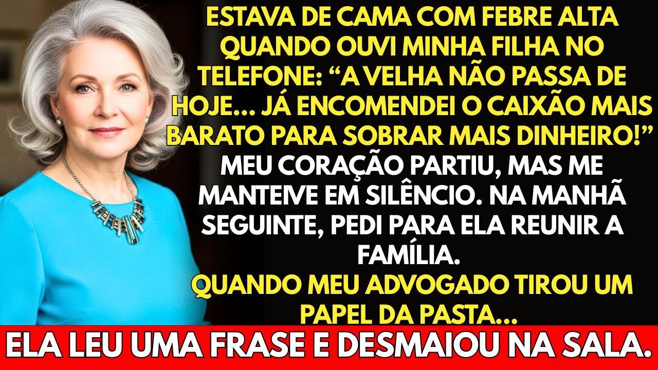 Escutei minha filha planejando meu funeral para pegar a herança...  No dia seguinte, o que fiz mudou