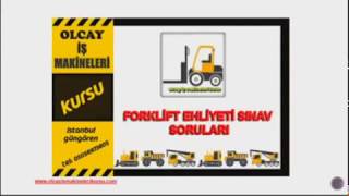 Forklift Ehliyeti Operatör Belgesi Sınav Soruları G Sınıfı Ehliyet