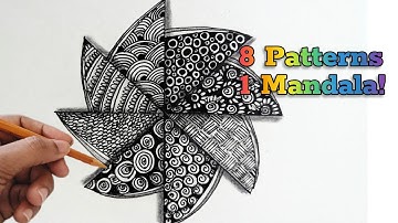 Easy Zentangle Patterns For Beginners | Step By Step Tutorial