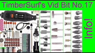 TimberSurf's Vid Bit No. 17  Dremel bits explained