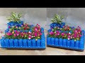 Fast  easy diy beautiful terraced flower pot from plastic bottles for garden  moss roses garden