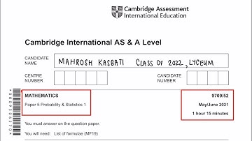A1 Math S1: Solutions of S1 (9709/52) June 2021. Sunday, 26 September 2021.