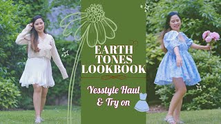 EARTH TONES LOOKBOOK CLOTHING HAUL AND TRY ON || YESSTYLE CAMPAIGN