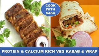 SOYA CUTLET STUFFED TORTILLA/STUFFED VEGAN TORTILLA WRAP RECIPE/ROTI ROLL IN TAMIL / WRAP RECIPES