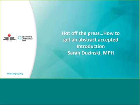 SWA Stroke Bootcamp   Hot Off the Press    How to get an Abstract Accepted 20180614 1639 1