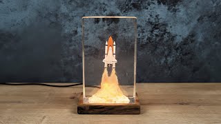 Epoxy Resin Space Shuttle Lamp Diorama | Epoxy Resin Art