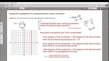 Finding the asymptotes of a rational function - linear over linear
