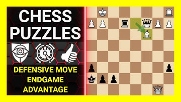 Chess Puzzles to Practice. Themes: Defensive move, Endgame, Advantage. Learn Chess