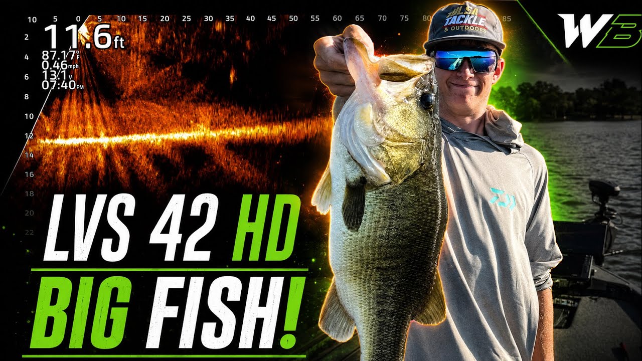 Catching GIANT Bass With Garmin LVS 42 HD! (Real Screen Footage)