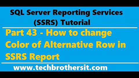 SSRS Tutorial 43 - How to change Color of Alternative Row in SSRS Report