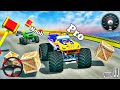 Monster Truck vs Wood Boxes On Ramp|Monster Truck vs Mega Ramp #39|Monster Truck Stunt 