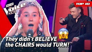 JUST IN TIME! Last Second CHAIR TURNS in The Voice Kids! | Top 10