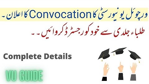 VU announcement about Convocation/ How to register for convocation? #vu #convocation2021