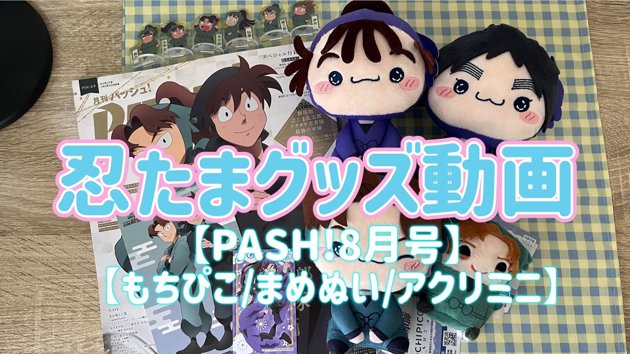【no.22】忍たまグッズ動画【PASH!８月号付録/もちぴこ/まめぬい/アクリミニ】