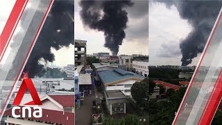 Massive Jalan Buroh fire: Smoke seen from Jurong East, Lakeside