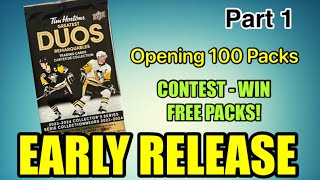 EARLY RELEASE  OPENING 100 PACKS OF 202324 Upper Deck TIM HORTONS GREATEST DUOS HOCKEY CARDS!