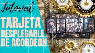 TARJETA DESPLEGABLE DE ACORDEON  TUTORIAL DE SCRAPBOOK
