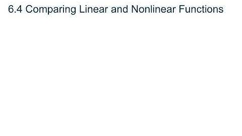 Comparing Linear and Nonlinear Functions
