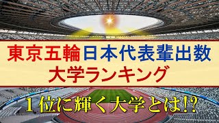 【東京五輪】日本代表輩出数大学ランキング【東京オリンピック】