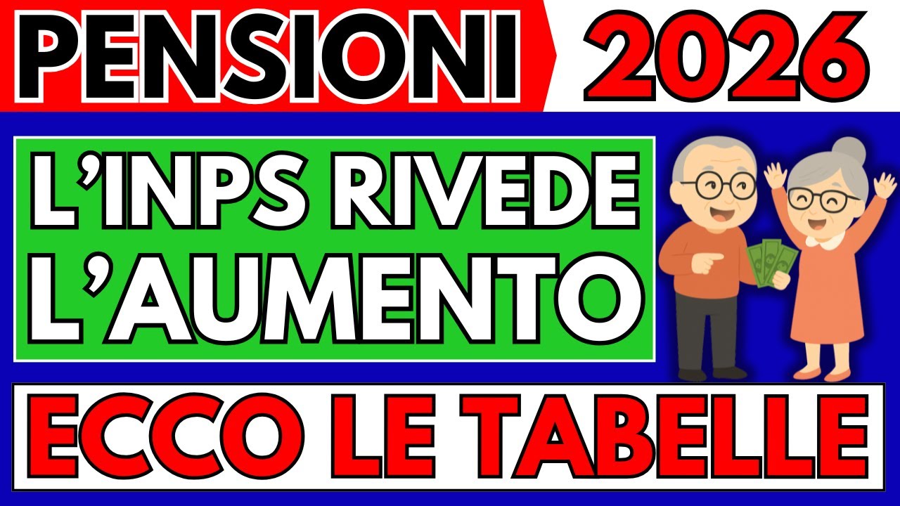 ✅Pensioni 2026 👉 L'Inps Rivede l'Aumento 👉 Ecco le Nuove Tabelle!