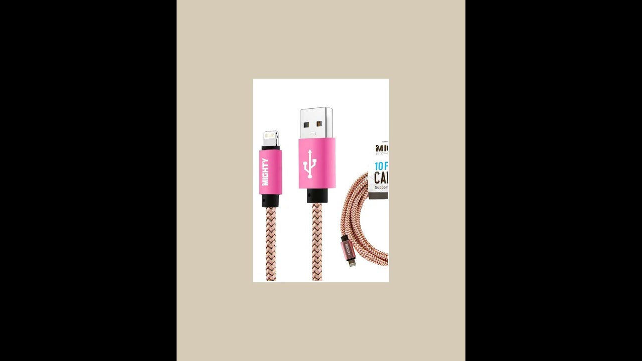 Lightning 10FT Super Cable Purple or Pink Fast Charging