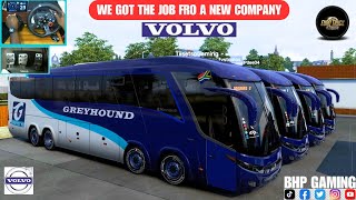 Driving a Greyhound Bus in ETS2 | Passenger Transport!🚍 - long journey - [ steering wheel Gameplay ] screenshot 3