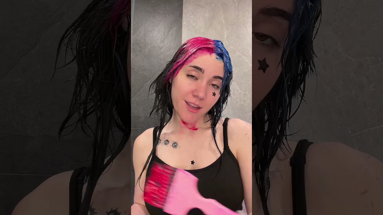 Scene Hair Transition😼 #hairdye #alt #alternative #altgirl #scene #bluehair #hairtransition