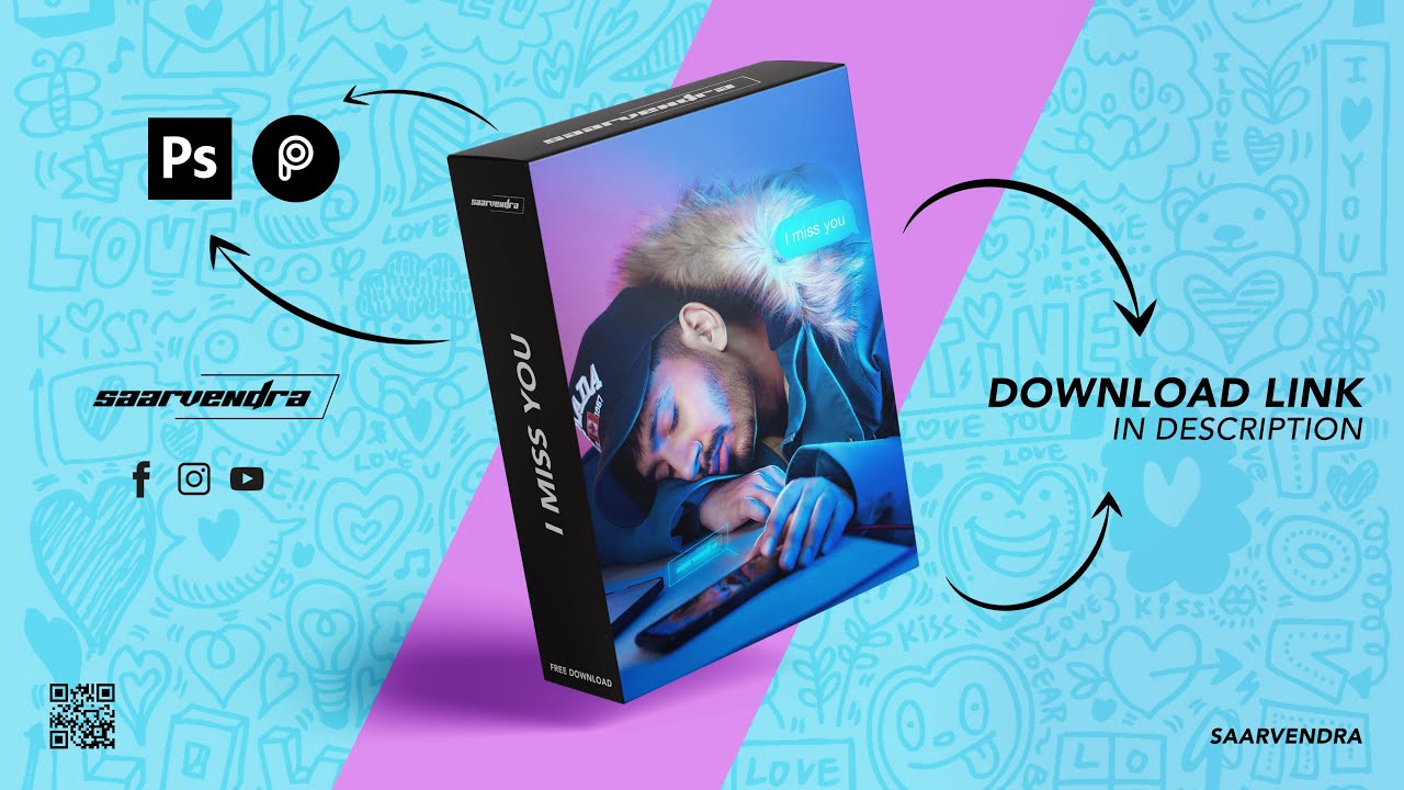 Calop Text Glow - Photoshop Tutorial - I Miss You - Saarvendra