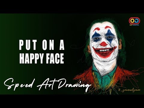 Speed Art - Drawing Joker With Brush in Adobe Photoshop | Scribble art photoshop