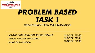 PROBLEM BASED TASK 1 | DFP40203