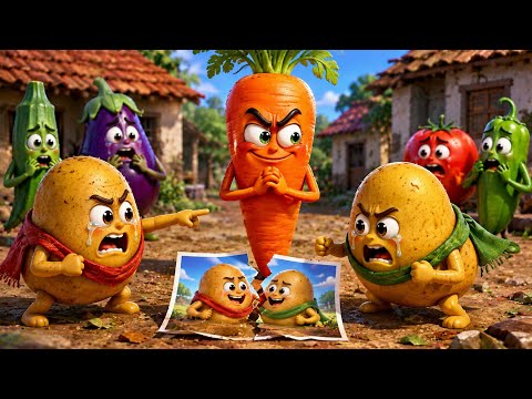 💔 गाजर की एक चाल ने दो भाइयों को दुश्मन बना दिया! | Vegetable Cartoon Story in Hindi