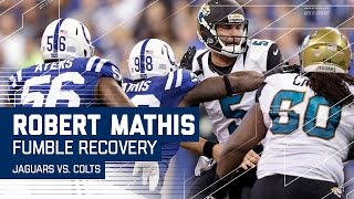 Robert Mathis' Powerful Strip Sack \& Recovery! | Jags vs. Colts | NFL Week 17 Highlights