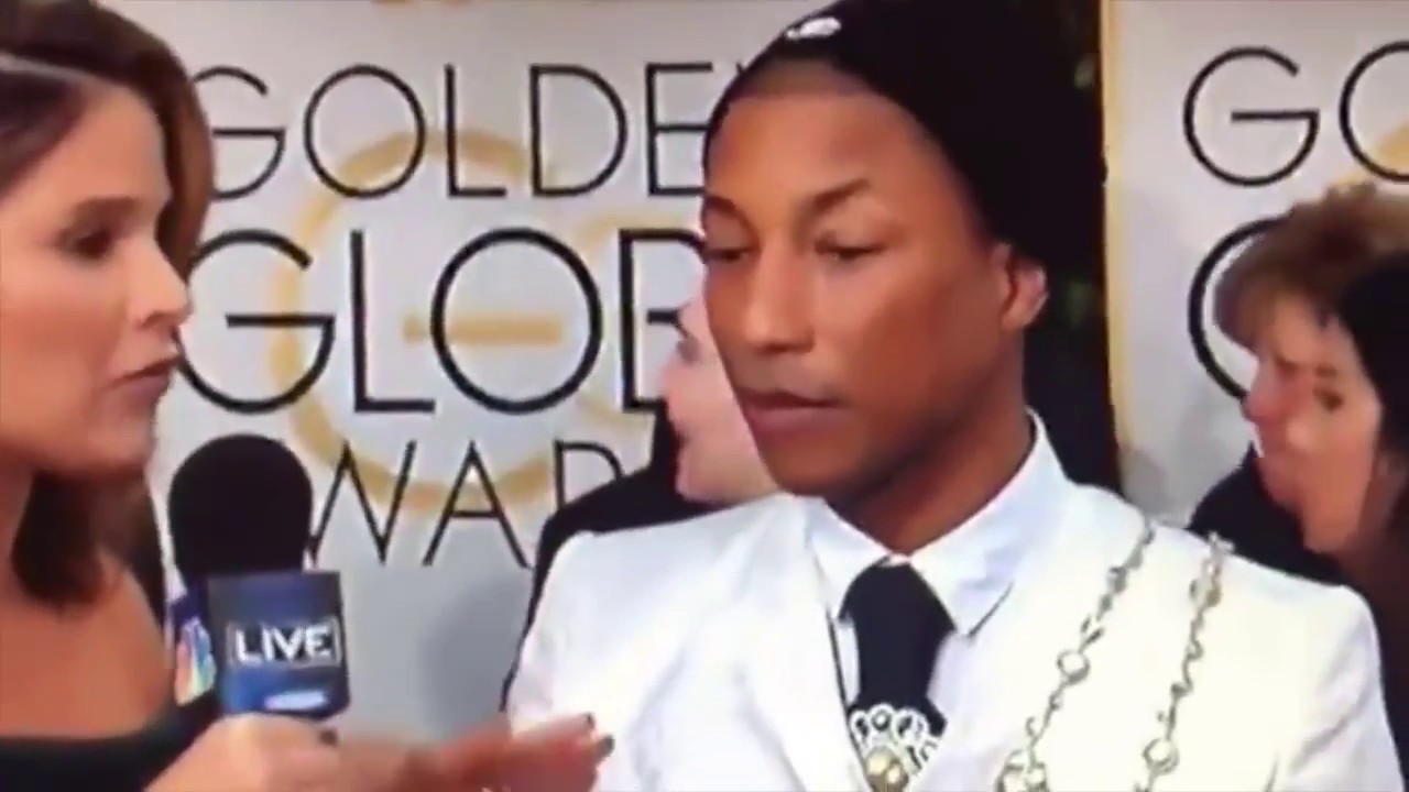 Jenna bush hager interviews pharrell golden globes 2017 youtube