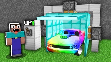 I can USE TRAP DIAMOND GARAGES TO UPGRADE RAINBOW CAR in Minecraft...