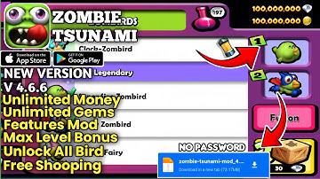 ZOMBIE TSUNAMI MOD APK V4.6.6 | UNLOCK ALL BIRD & UNLIMITED MONEY DIAMOND |