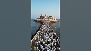 "Drone View of Haji Ali Style AI Crowd 🌊 | Peaceful White Dress Procession | AI Generated"#shorts 😍🤲