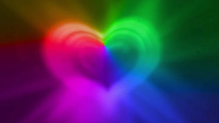 Colorful romantic heart Aurora  animated background video, No Copyright, colorful video