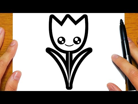 COMMENT DESSINER UNE TULIPE MIGNONNE | Dessins faciles