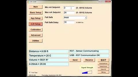 How to Program the LPU-2428 Ultrasonic Sensor to Measure Volume