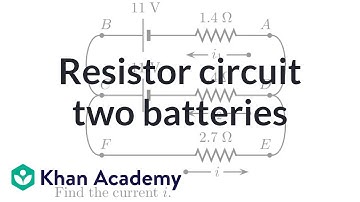 Analyzing a resistor circuit with two batteries | Electrical engineering | Khan Academy