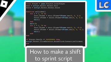 How to make A Shift To Sprint script in Roblox Studio