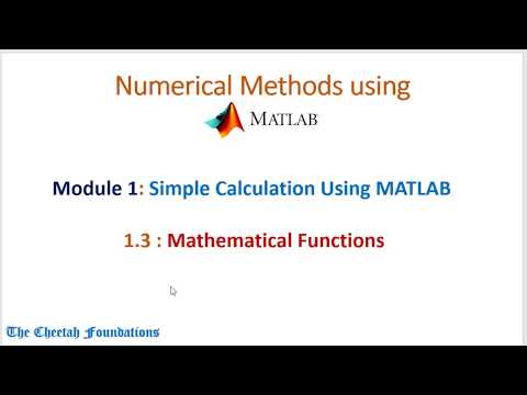 1.3 MATLAB Numerical