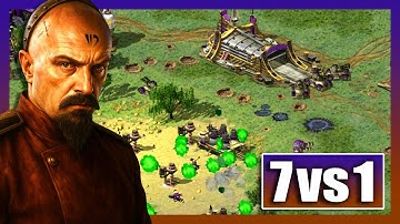 Red Alert 2 | Intense Play With Yuri | (7 vs 1 + Superweapons)