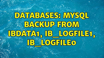 Databases: Mysql backup from ibdata1, ib_logfile1, ib_logfile0