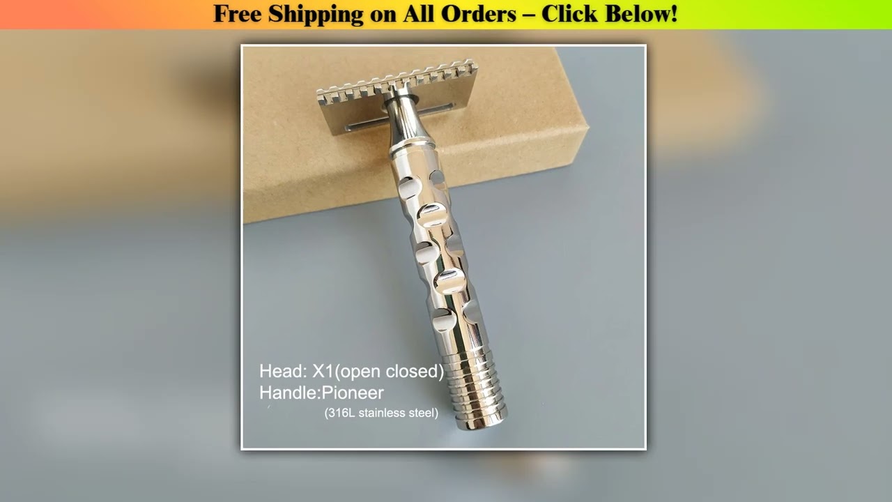Dscosmetic X1 316L stainless steel double edge safety razor cpen comb for man wet shaving